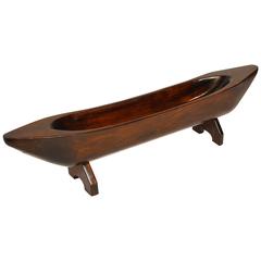 Carved Wood Trough Display Centerpiece