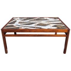 Danish Rosewood Abstract Tile Coffee Table