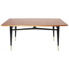 Italian Rosewood Table in the Style of Gio Ponti with Two Leaves, circa 1950