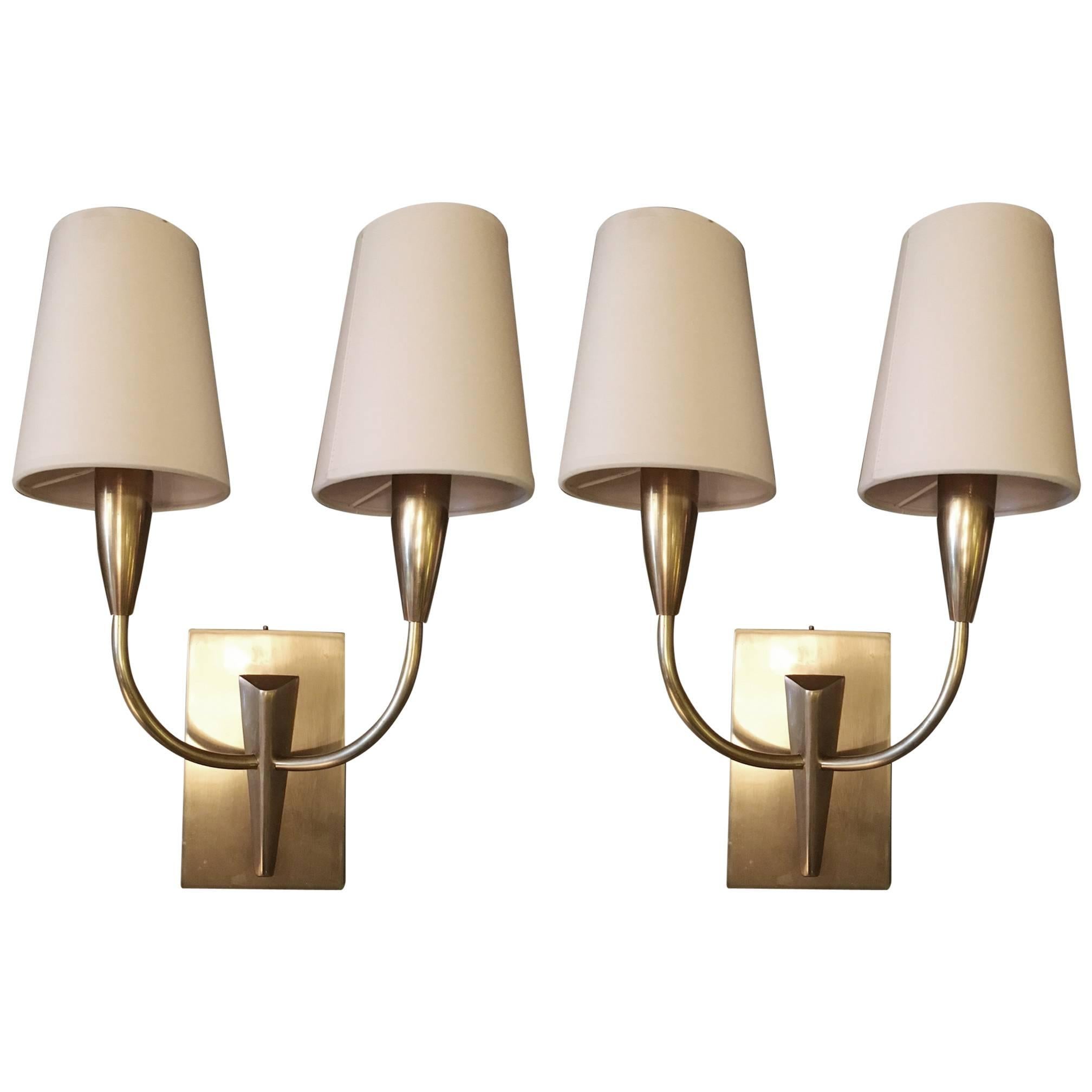 Pair of Wall Sconces with Shades