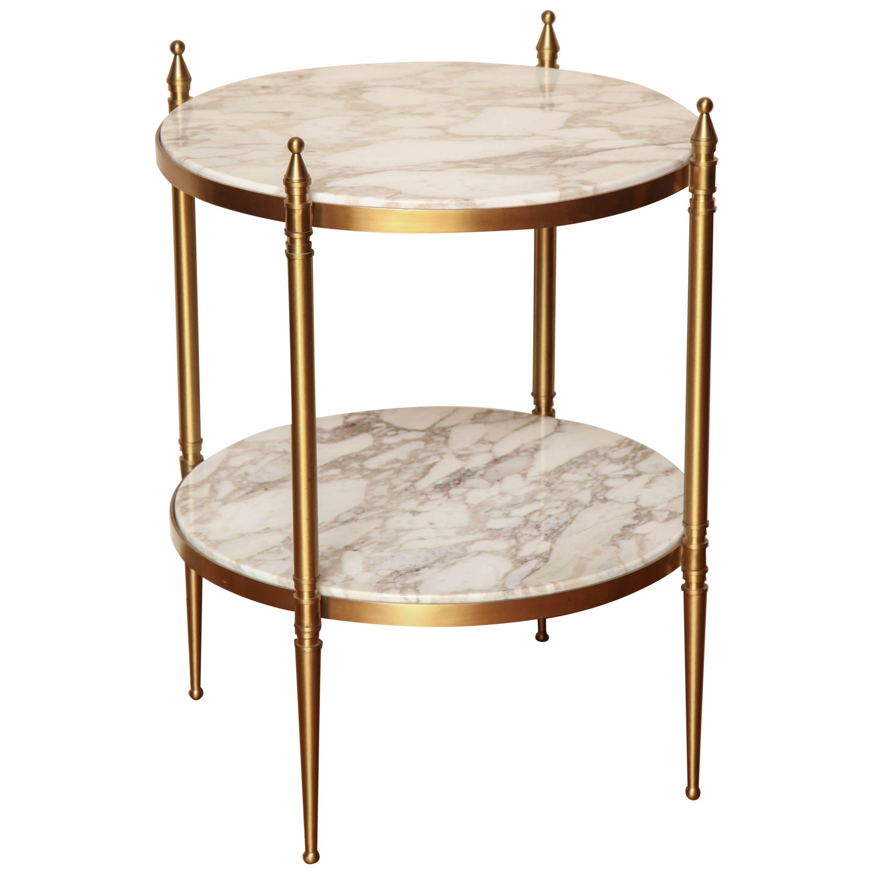 Two-Tiered Small Round Side Table