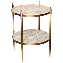Vintage Two-Tiered Small Round Side Table