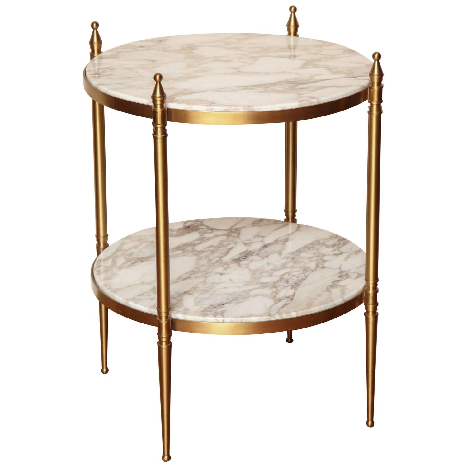Two-Tiered Small Round Side Table at 1stdibs