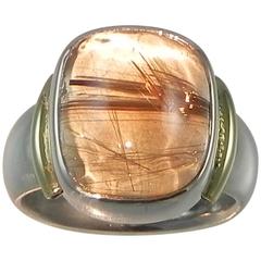 Silver Ring with Rutilated Quartz 