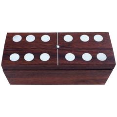 Mid-Century Mexico Rosewood Sterling Domino Box Set