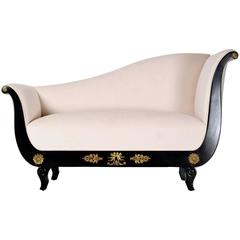 Antique French Empire Chaise Longue or Settee 6