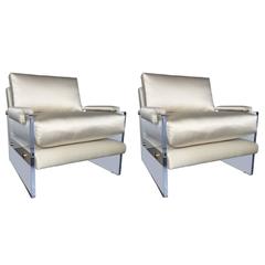 Pair of Mid-Century Lucite Armchairs