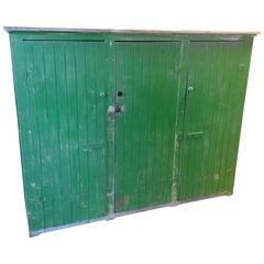 Vintage Three-Door Bead Board Painted Cupboard