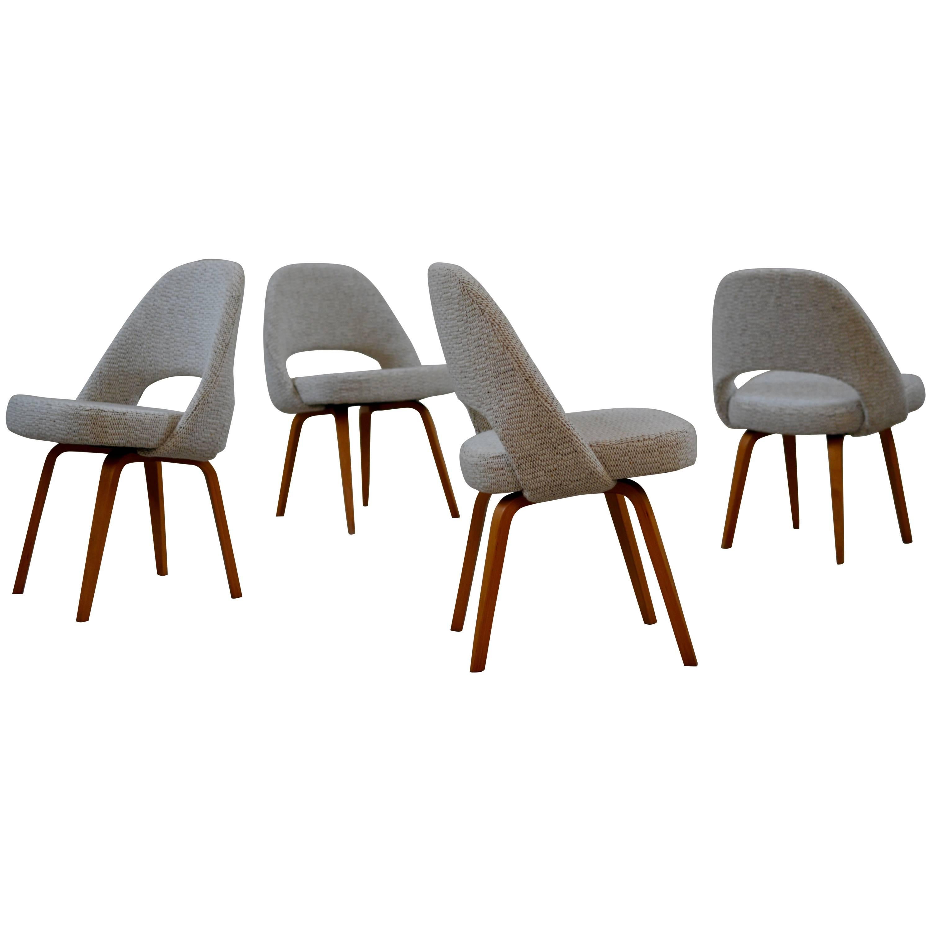 Early Saarinen Executive Chairs with Wooden Legs