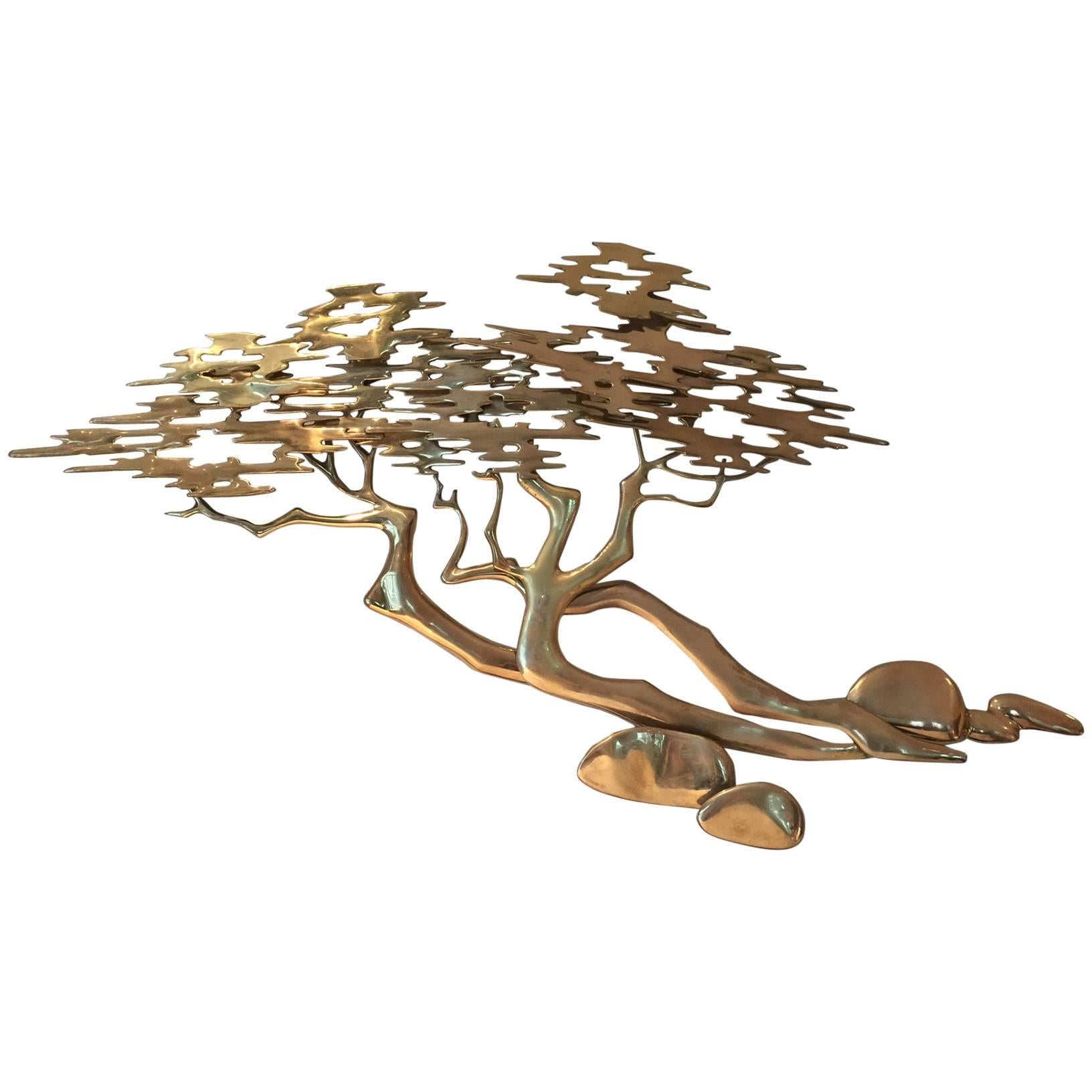 Bijan Brass Wall Sculpture, Mid-Century