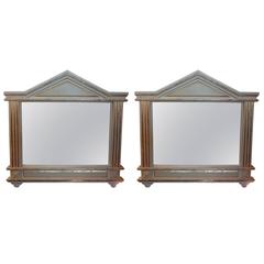 Pair of Antique Italian Palladian Style Painted And Gilt Wood Mirrors 12