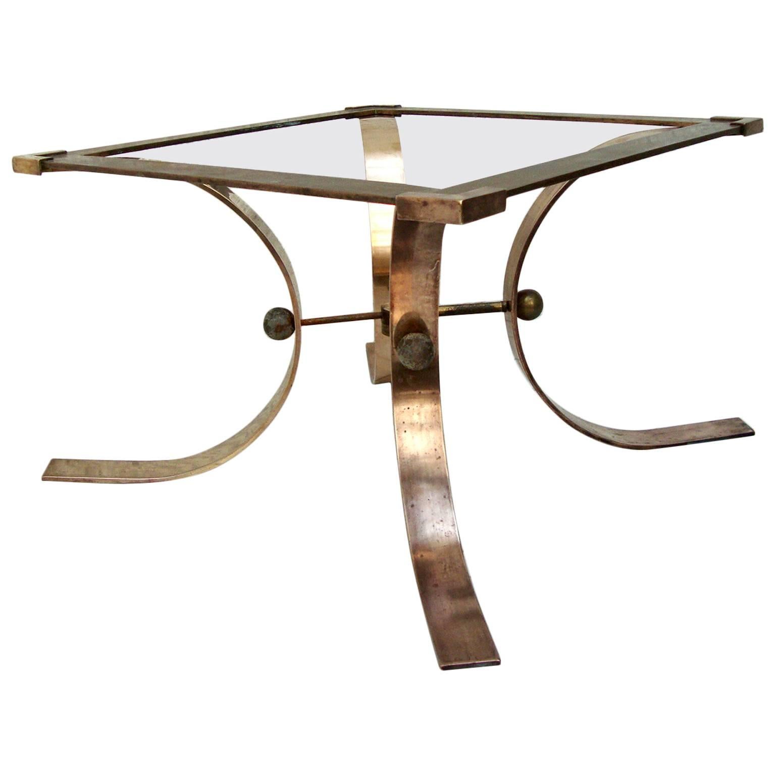 Sculptural Side Table in Brass Attributed to Arturo Pani
