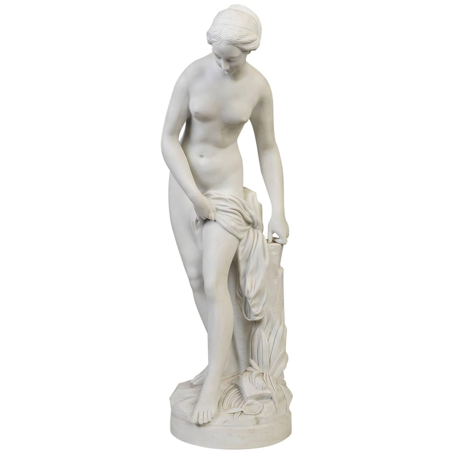French Old Statue in Biscuit "d'après Falconet" 