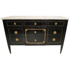 Maison Jansen Ebonized Marble-Top Commode 5