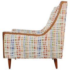 Mid-Century American Modern Lounge Chair with Walnut Border 12