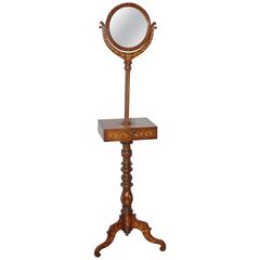 Antique Dutch Shaving Stand in Mahogany w/ Marquetry in Tulipwood and Kingswood 9