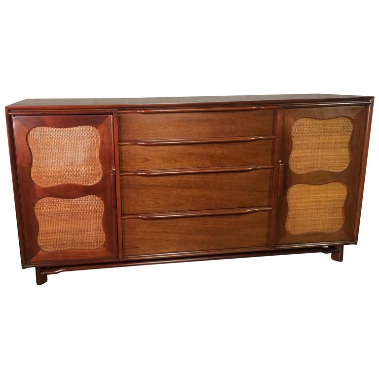 Mid Century Mahogany Credenza By Hickory Manufacturing Company At