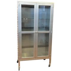 Vintage Stainless Steel Medical Lockdown Cabinet
