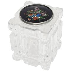 Signed Enameled Foiled Cloisonné and Lucite Vessel/Box 12