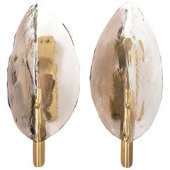 Pair of Kalmar Brass and Murano Glass Sconces, 1960s