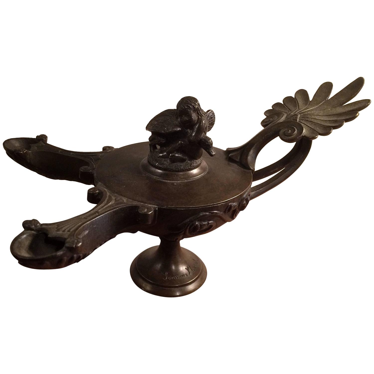 Roman Bronze Oil Lamp at 1stdibs