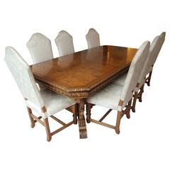 Substantial Antique Italian Baroque Dining Set with Eight Chairs Substantial Antique Italian Baroque Dining Set with Eight Chairs