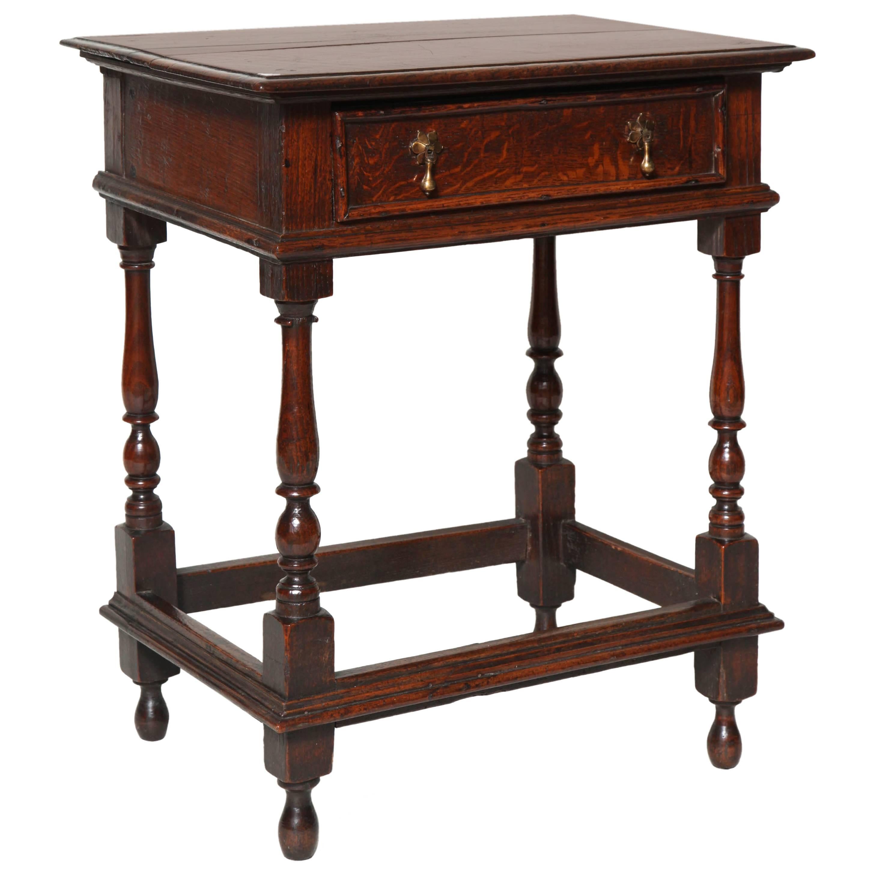 Charles II English Oak Side Table