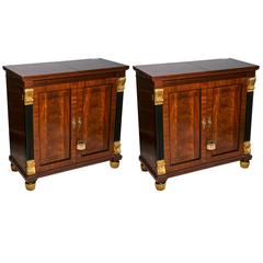 Antique Pair of Baker Servers or Cabinets with Expandable Tops