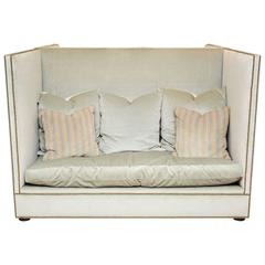 High-Backed Velvet Couch