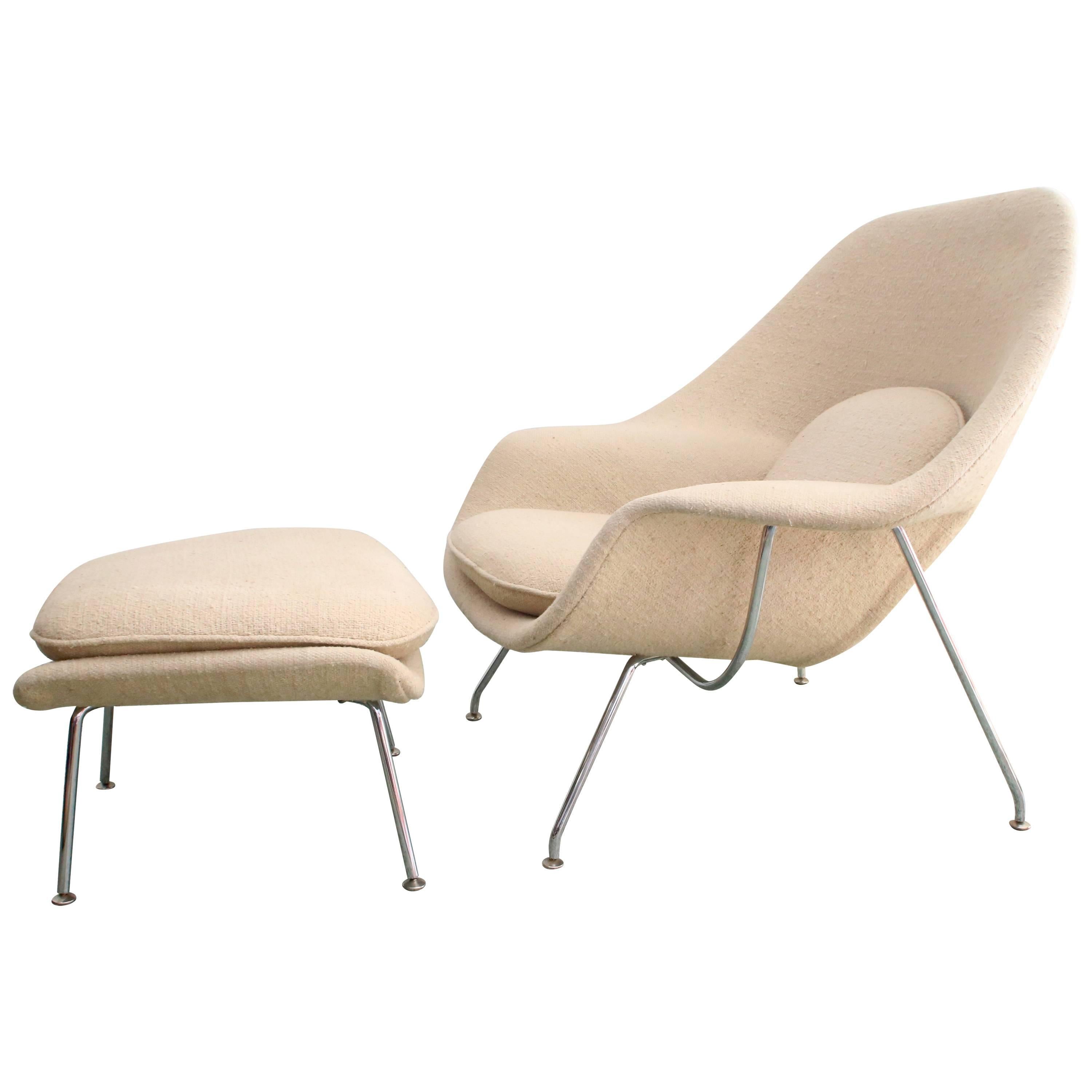 1979 Womb Chair & Ottoman by Eero Saarinen for Knoll Original Fabric