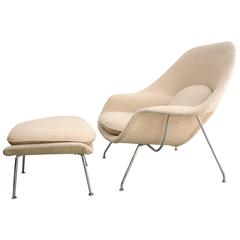 1979 Womb Chair & Ottoman von Eero Saarinen für Knoll Originalstoff