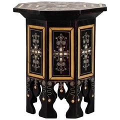 Small Moroccan Style Table or Stool with Extensive Inlay