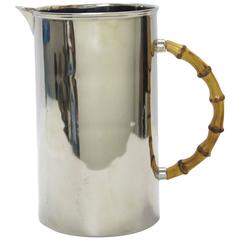 Gucci Polished Metal Pitcher with Bamboo Handle