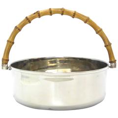 Gucci Polished Metal Bowl with Bamboo Handle