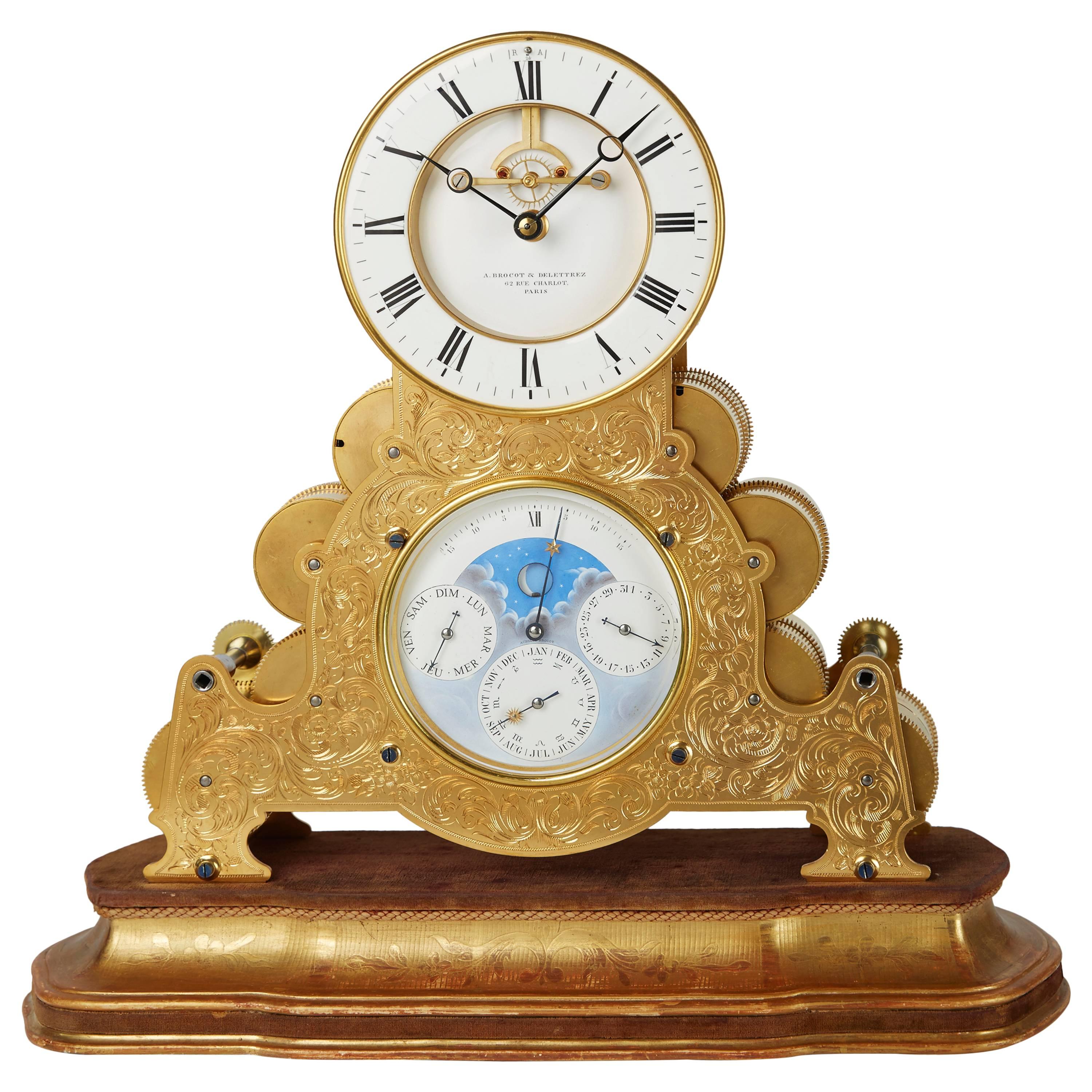 Delettrez a Paris Clock with Achile Brocot Escapement, circa 1880 For Sale