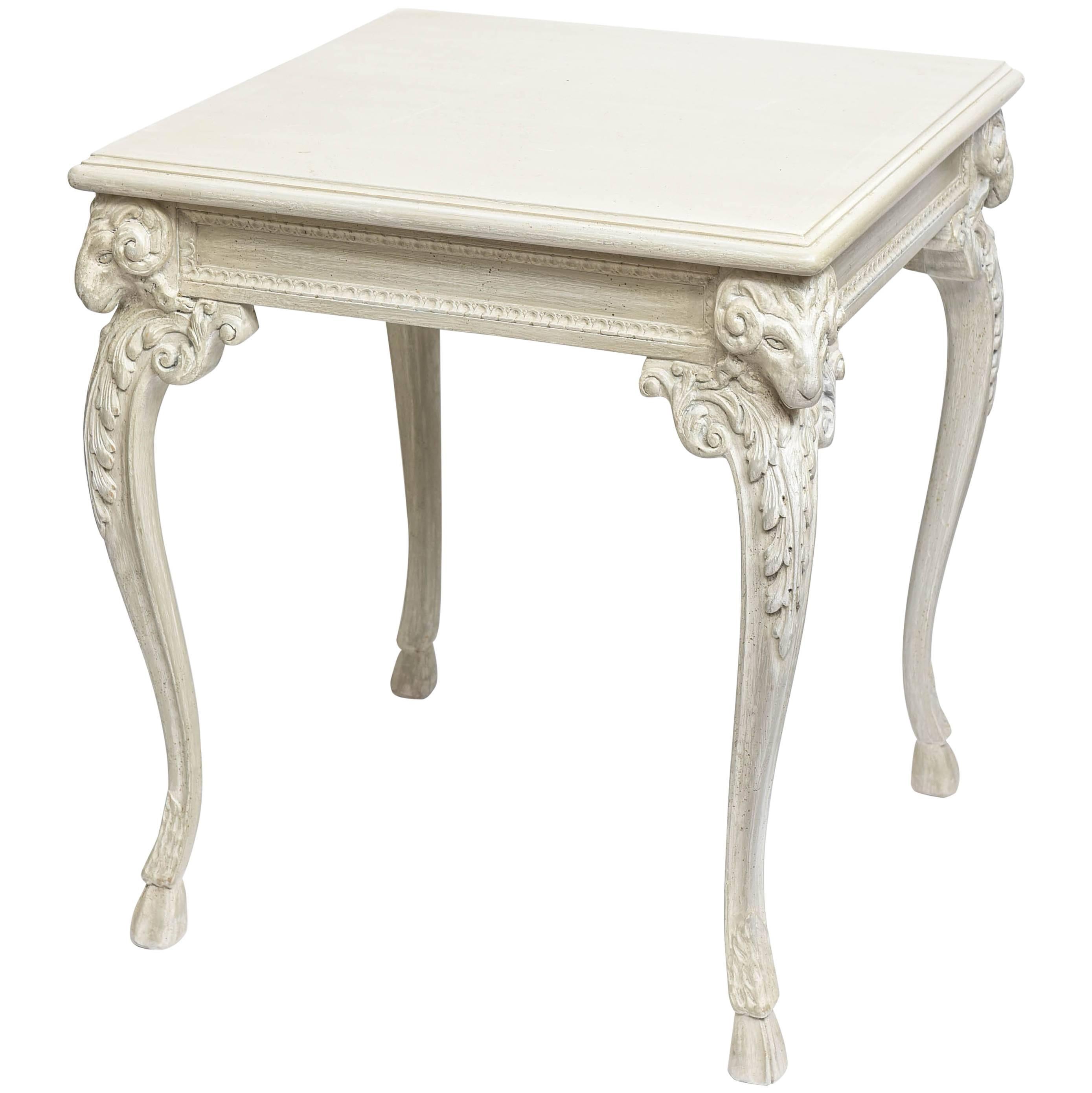 Faux Painted Ram's Head Side Table