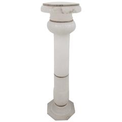 Alabaster and Gilt Bronze Pedestal
