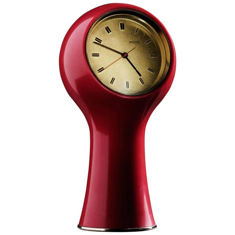 Angelo Mangiarotti Bright Red Table Clock at 1stdibs