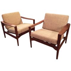 Paar Arne Wahl Iversen Lounge Stühle