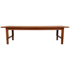 Simple and Stately Walnut and Rosewood Coffee Table by John Stuart