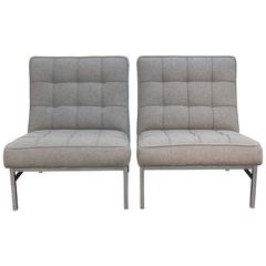 Pair of Florence Knoll Parallel Bar Lounge Chairs