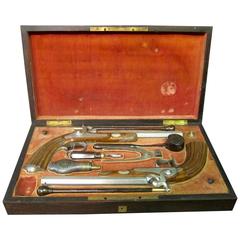 Vintage 19th Century French Dueling Pistol Set