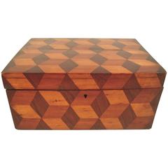 Graphic 19th Century Inlaid Wood Box
