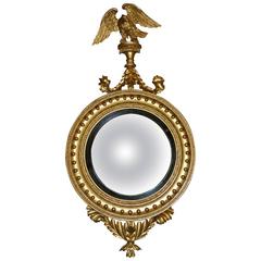 Period America Early 19th Century Federal Convex or Bullseye Mirror