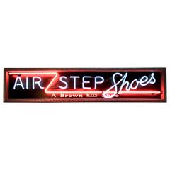 1935, Panneau Néon Art Déco "Chaussures AIR STEP".