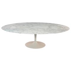 Vintage Eero Saarinen Marble-Top Oval Dining Table for Knoll
