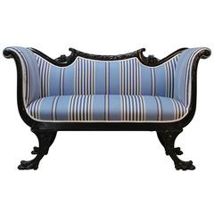 American Empire Carved Settee