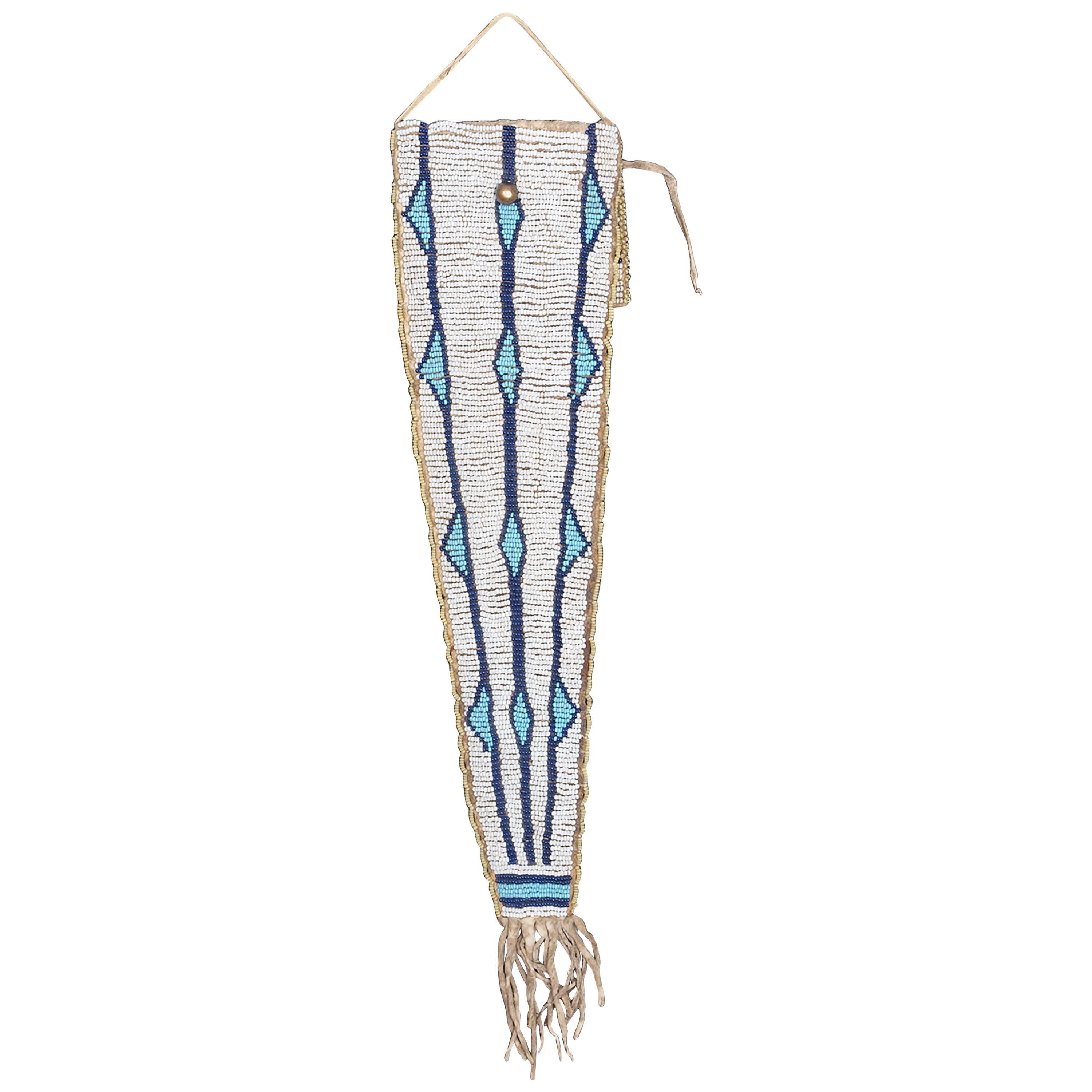 Antique Native American Beaded Tail Bag, Cheyenne/Arapaho, circa 1875