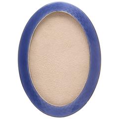 Great Quality Blue Art Deco Silver and Enamel Photo Frame, circa 1930