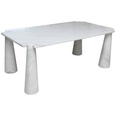 Italian Modern Carrera Marble "Eros" Center/Dining Table, Angelo Mangiarotti